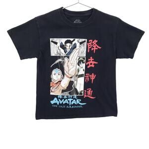 Avatar The Last Airbender T Shirt Womens Medium Black Aang Katara Graphic Tee